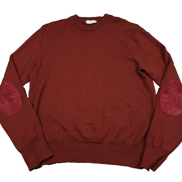 Sandro Paris Womens Maroon Soft Wool Crewneck Slim Fit Sweater M Designer - Picture 1 of 16